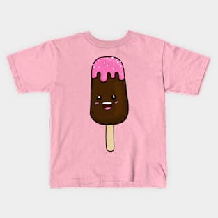 Kawaii Ice Cream with Chocolate and Strawberry Icing Kids T-Shirt